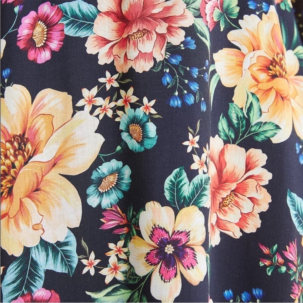 Farm Rio x Anthropologie Sasha Off-Shoulder Flroal Smocked Dress New Size Small - Picture 3 of 13